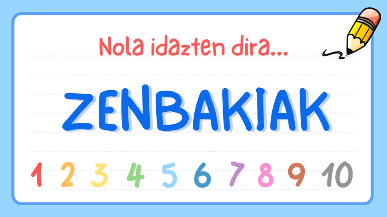 NOLA IDAZTEN DIRA... Zenbakiak 1-10